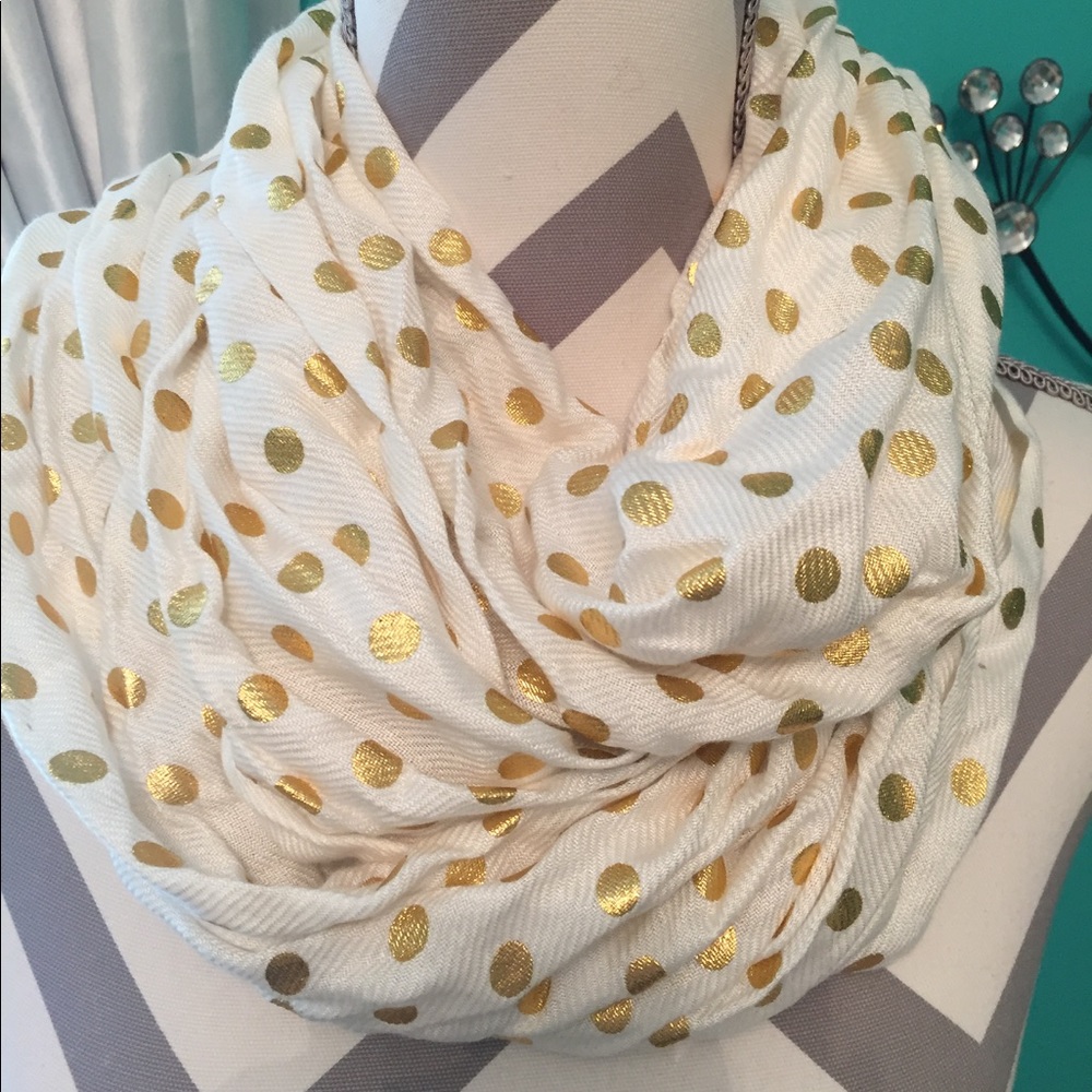 Lucky brand gold polka dot scarf